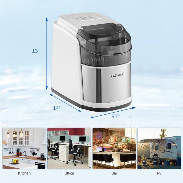 BXDJ-7G5DNY Costway Portable Compact Electric Ice Maker Machine Mini Cube  26lb/Day ABS Navy