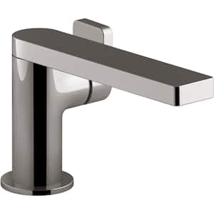 Composed Single Hole Single-Handle Bathroom Faucet with Lever Handle and Drain in Titanium