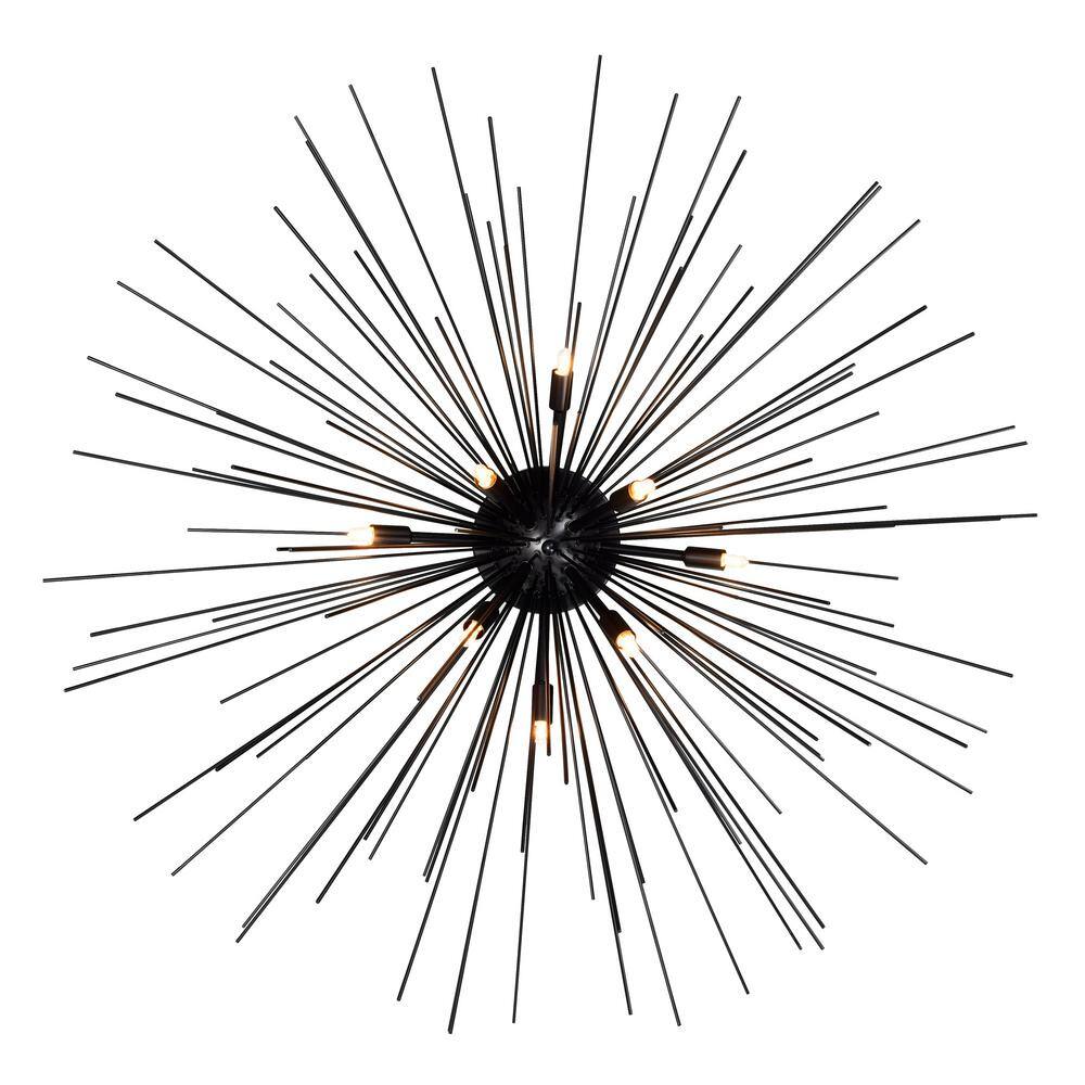 Modern Starburst Black LED Flush Mount Light 40"