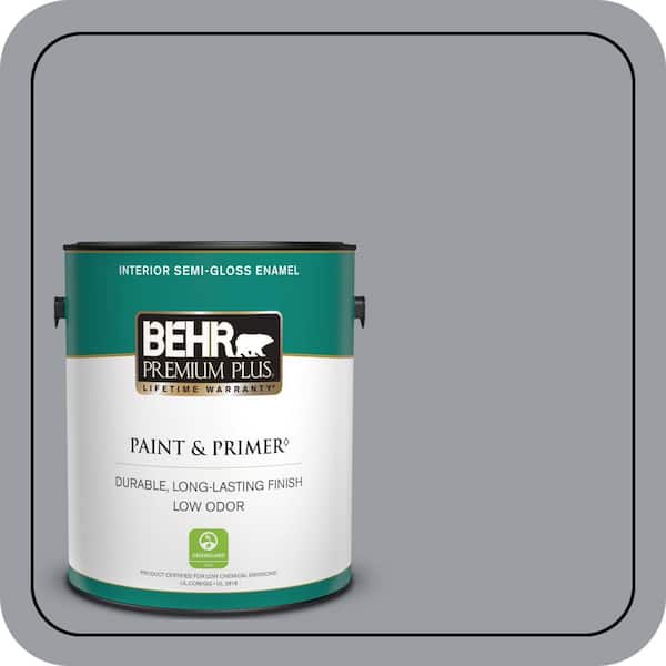 BEHR PREMIUM PLUS 1 gal. #760F-4 Down Pour Semi-Gloss Enamel Low Odor Interior Paint & Primer