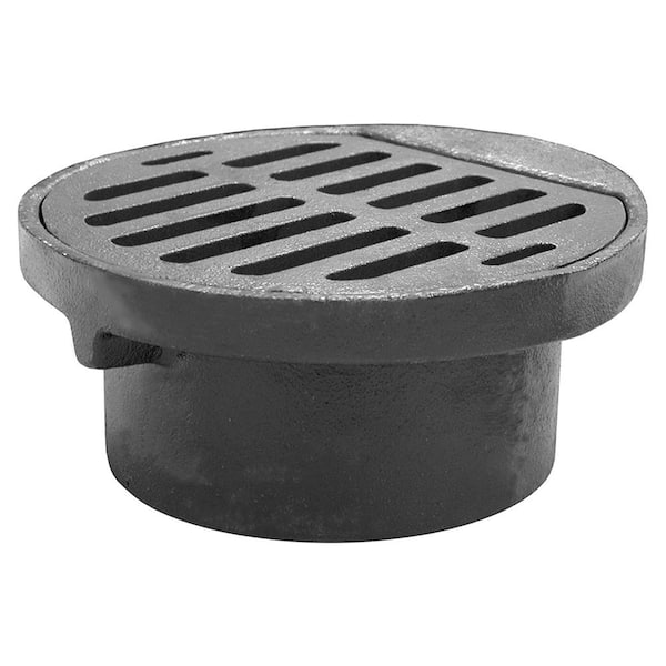 JONES STEPHENS 4 in. Inside Caulk Cast Iron Area Drain with 6-11/16 in. Strainer