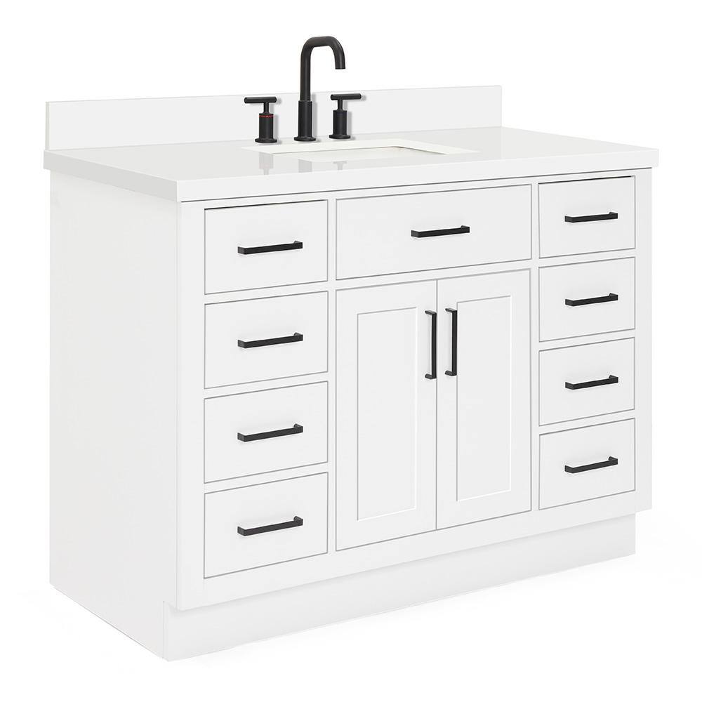 Hepburn 49" White Hardwood Freestanding Single Vanity Set