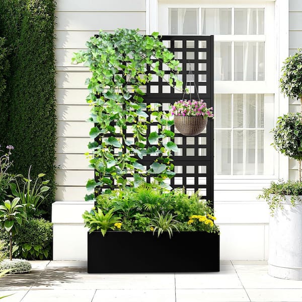 TUYOHW 47 in.L x 16 in.W x 71 in.H Metal Raised Garden Planter Box
