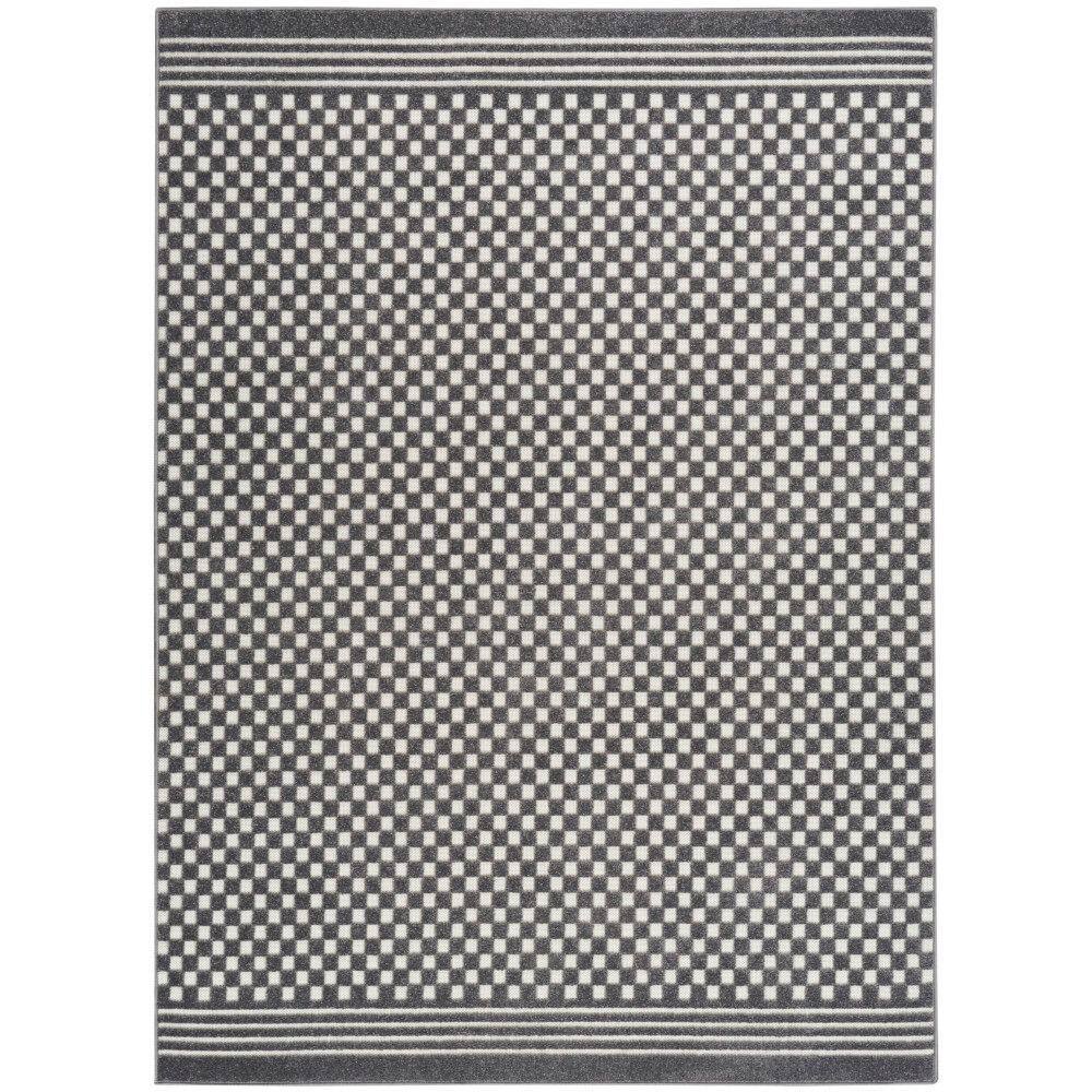 Casual Grey 4 ft. x 6 ft. Checker Contemporary Area Rug price history on PriceWatchPro