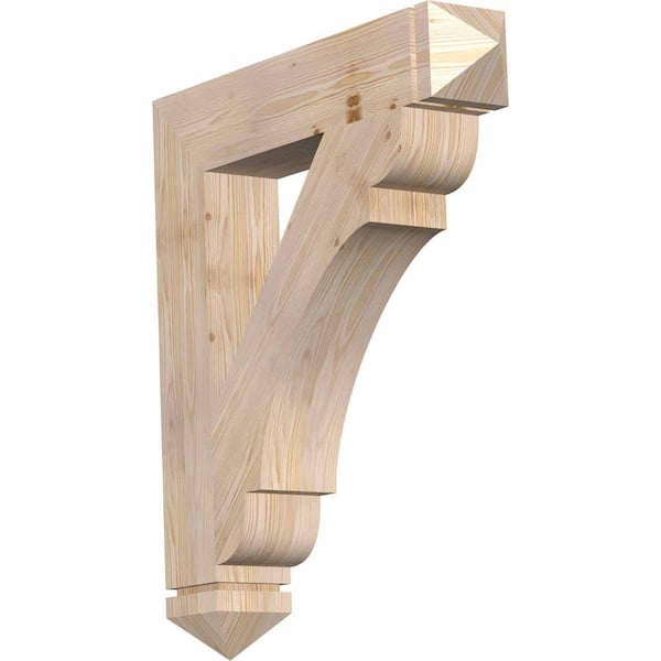 Ekena Millwork 5-1/2 in. x 36 in. x 32 in. Douglas Fir Olympic Arts and Crafts Smooth Bracket