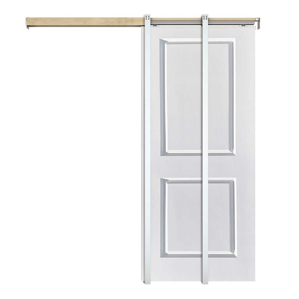 30 in. x 80 in. White Primed Composite MDF 2PANEL Interior Sliding Door with Pocket Door Frame and Hardware Kit price history on PriceWatchPro
