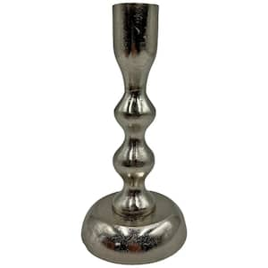 Silver 7 in. x 3.5 in. Aluminum Decorative Bubble Metal Candle Holder