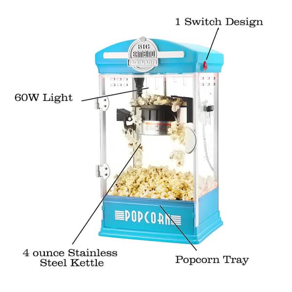 Great Northern Popcorn 1 Cups Oil Popcorn Machine, Stainless Steel,  Tabletop Popcorn Maker, 10-Ounce Countertop Popcorn Machine- Perfect Popper  Makes 4.5 Gallons in the Popcorn Machines department at