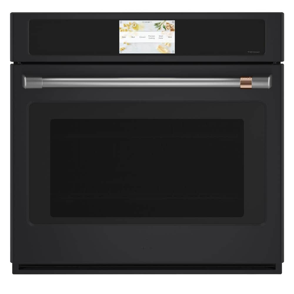 Cafe 30 in. Smart Single Electric Wall Oven with Convection and Self Clean in Matte Black, Fingerprint Resistant