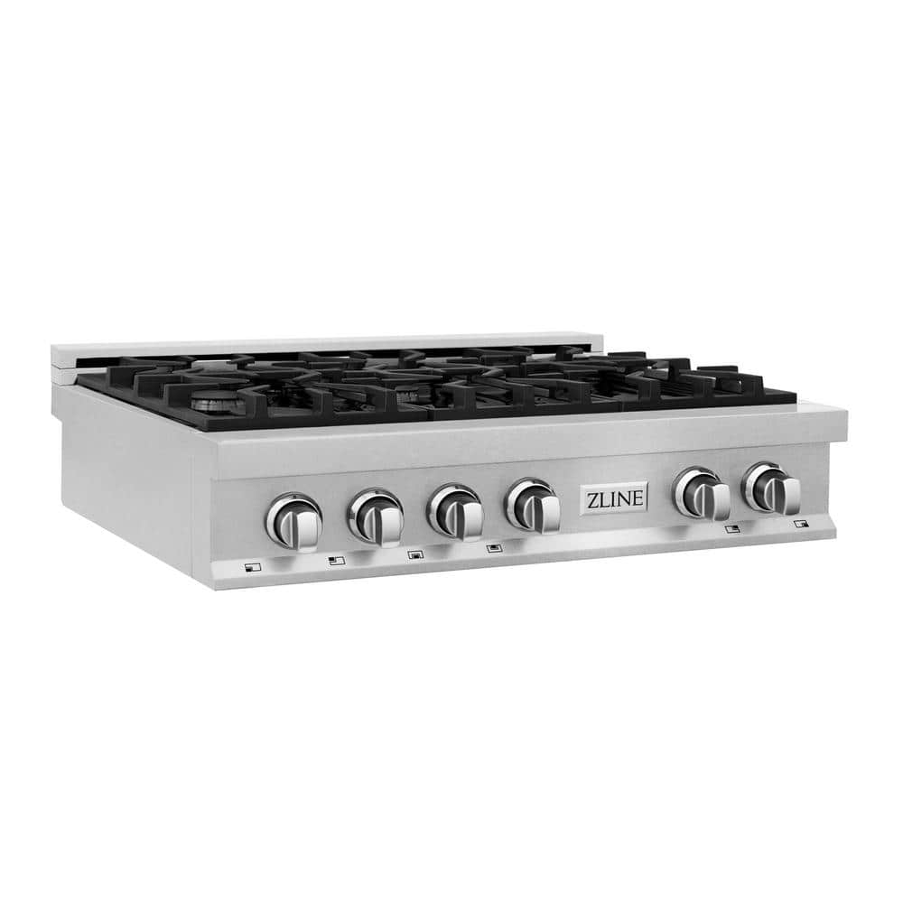 36 in. Legacy Gas Rangetop with 6 Burners and Porcelain Cooktop in Satin Stainless Steel