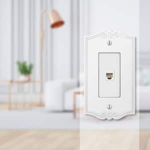 Charleston 1 Gang Phone Composite Wall Plate - White