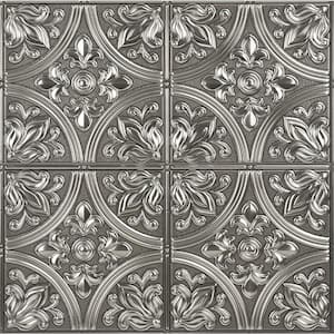Chelsea Silver Faux Metallic Tile Wall Decals