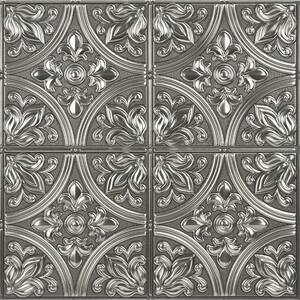Chelsea Silver Faux Metallic Tile Wall Decals