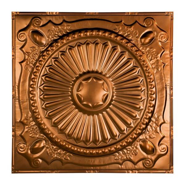 Great Lakes Tin Toronto 2 ft. x 2 ft. Nail Up Metal Ceiling Tile in Copper (Case of 5)