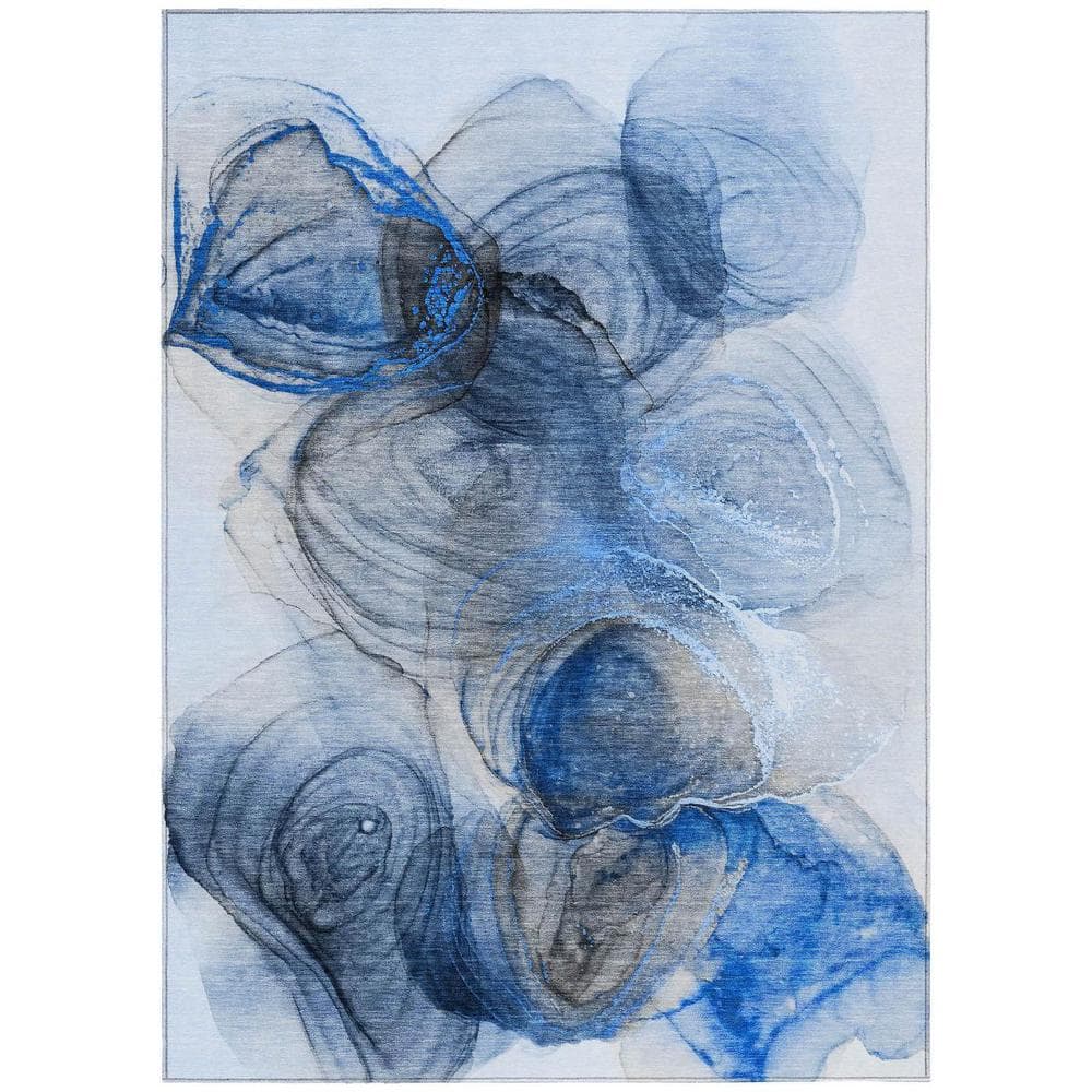 Ivory Blue and Gray 8 ft. x 10 ft. Abstract Indoor / Outdoor Area Rug price history on PriceWatchPro
