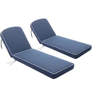 Pelcha 23 in. W x 75 in. D x 5 in. T 2-Piece Outdoor Chaise Lounge Cushion in Blue