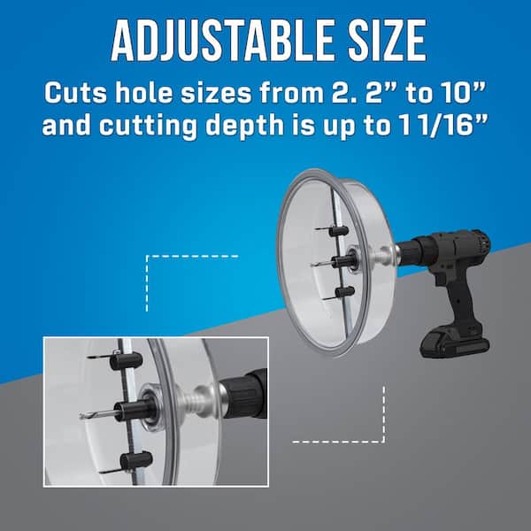 Jonard Tools AHC-10 2.2 in. x 10 in. Adjustable Hole Saw Cutter