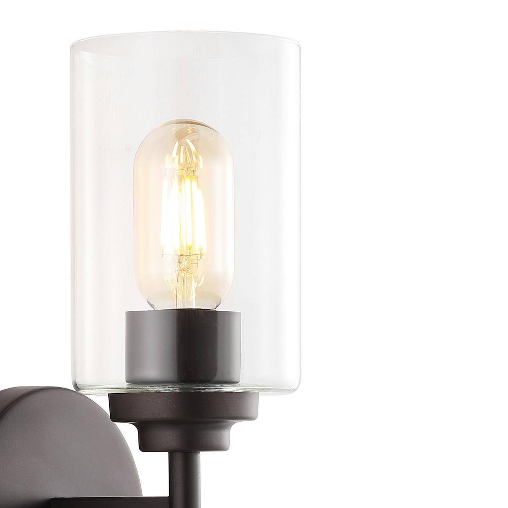 Giles 16" Oil Rubbed Bronze Cylinder Vanity Light with Clear Glass