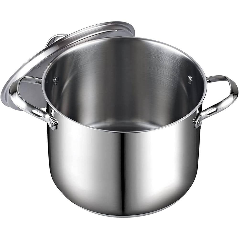 Extra Large Silver Stainless Steel Stockpot with Lid