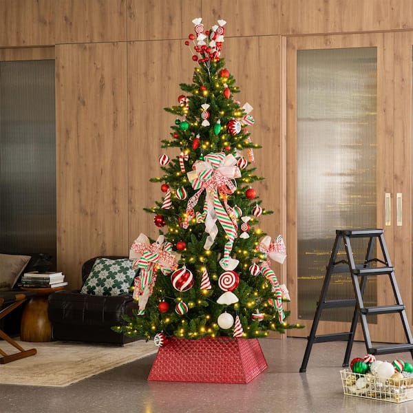 25.75 in. L Trapezoid Red Metal Weave Tree Collar