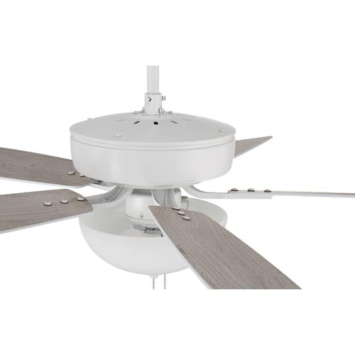Pro Plus-211 52 in. Indoor Dual Mount White Ceiling Fan with Optional LED White Bowl Light Kit Lighting