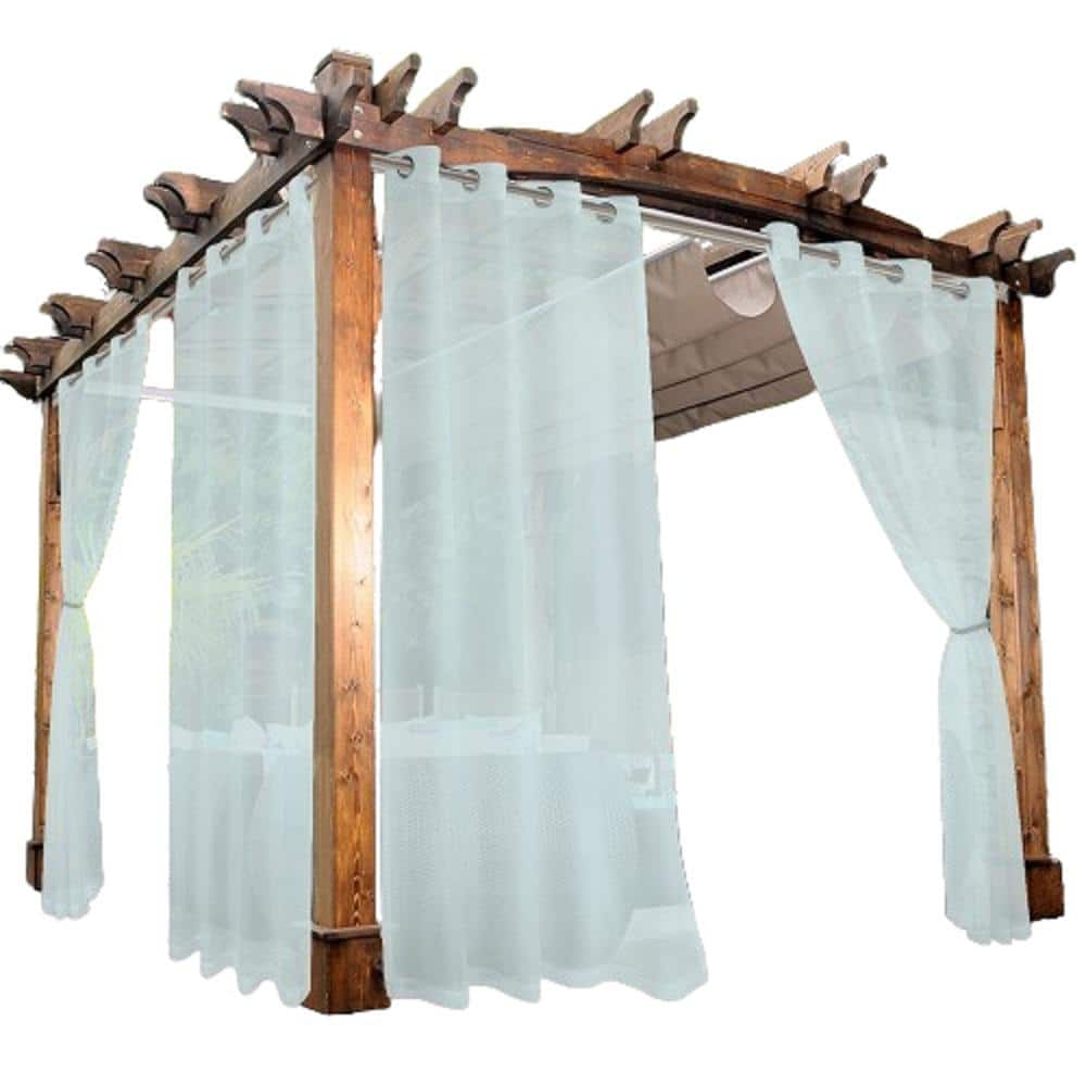 White Sheer Curtains 2 Panels Grommet Voile Waterproof Sheer Curtain for Indoor/Outdoor, Porch, Pergola, Cabana price history on PriceWatchPro
