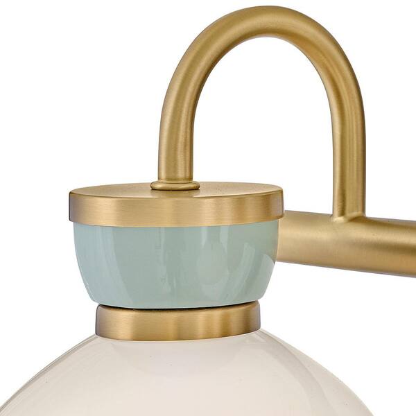 LARK Lucy 15.5 in. 2-Light Lacquered Brass Vanity Light