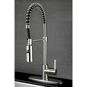Continental Single-Handle Pull-Down Sprayer Kitchen Faucet in Brushed Nickel
