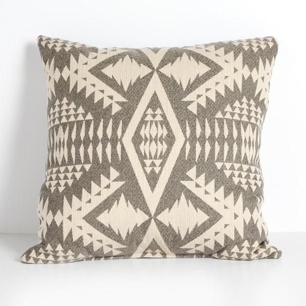 SORRA HOME Sorra Home Sunbrella Pendleton Diamond River II Fawn Square Outdoor Throw Pillow