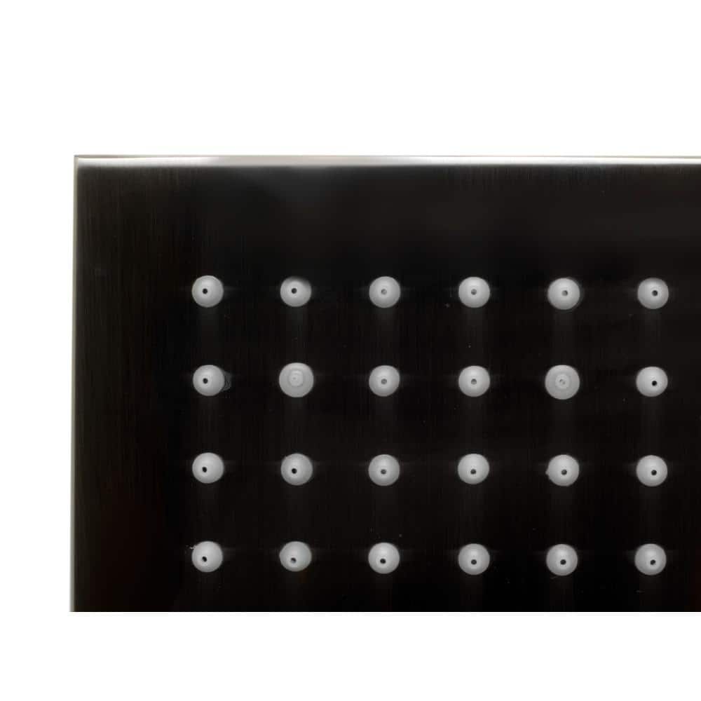 Nickel Square LED Rain Shower Head with Temperature-Based Lights