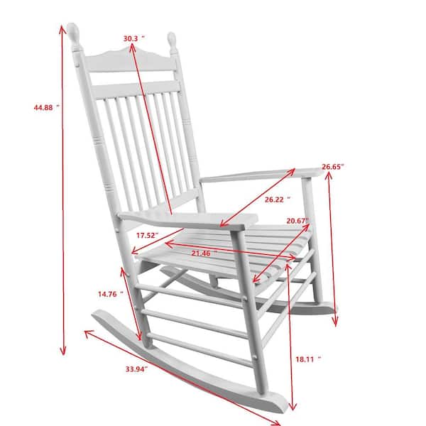 White Wood Outdoor Rocking Chair