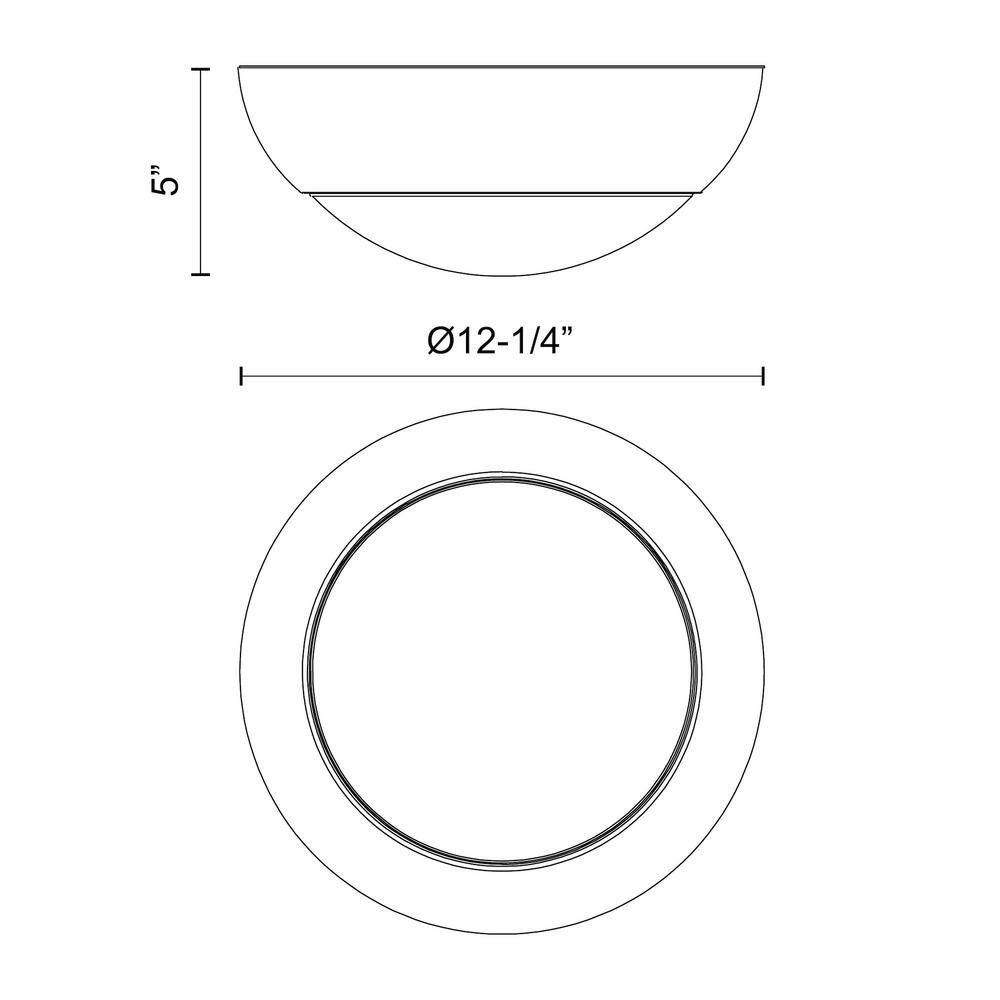 Rubio 12.25" Matte Black and Gold Glass Flush Mount