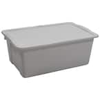 Taurus 11-Gal. Heavy Duty Storage Tote with Snap on Lid in White