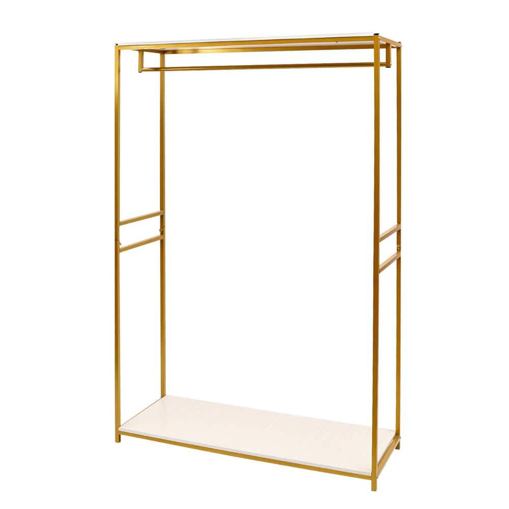 Creative Retail Heavy Duty Metal Gold Clothes Rack Wedding Dress Display stand with Shelves 47 in. W x 74 in. H -  YIYIBYUS, OT-ZJGJ-4773