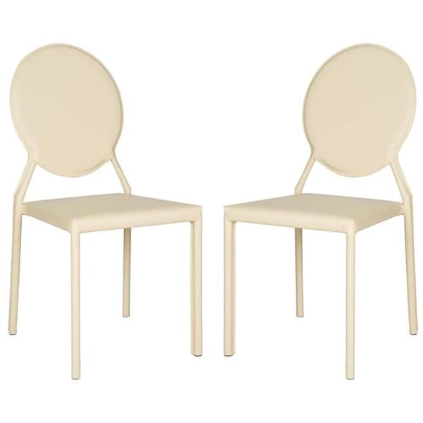 Warner Buttercream Bonded Leather Dining Chair (Set of 2)