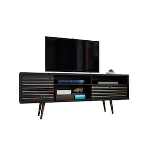 Liberty 71 in. Black Composite TV Stand with 1 Drawer Fits TVs Up to 65 in. with Storage Doors