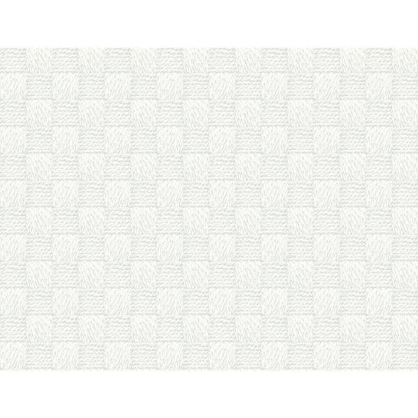 A-Street Prints Calabash Light Grey Rope Basketweave Wallpaper Sample
