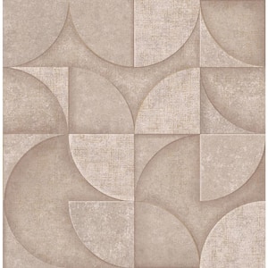 Addison Pink Retro Geo Textured Non-Pasted Non-Woven Wallpaper Sample