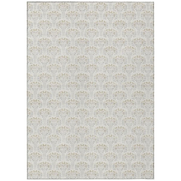 Chantille Machine Washable Indoor/Outdoor Abstract ACN3065 Ivory 9 ft. x 12 ft. Area Rug