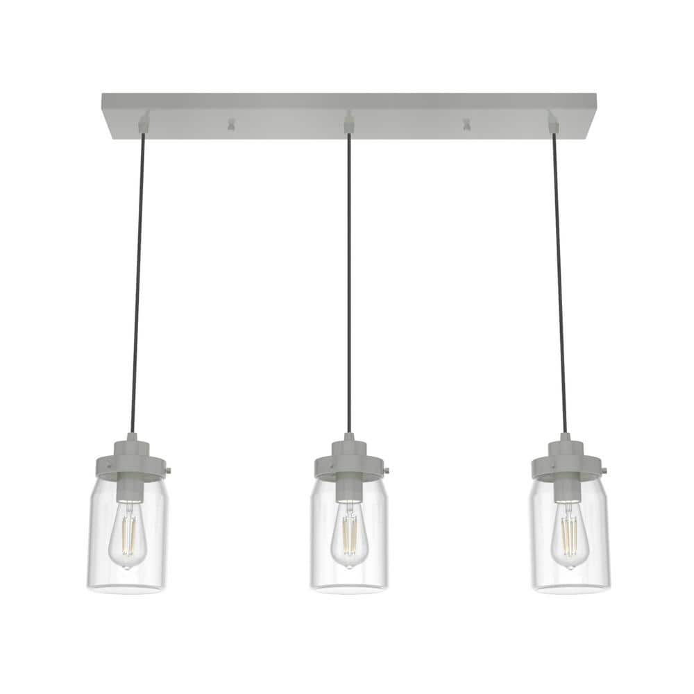 Devon Park Brushed Nickel 3-Light Farmhouse Jar Pendant