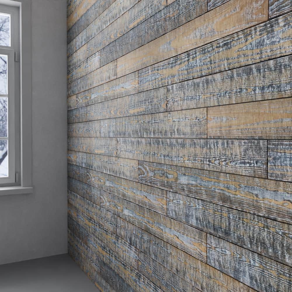 Camo Distressed Pine Barn Wood Wall Planks 4 ft 6-Pack