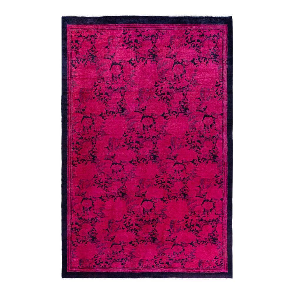 Chloe & Olivia Home Overdyed Pink 6 ft. x 9 ft. Solid Wool Indoor Area ...