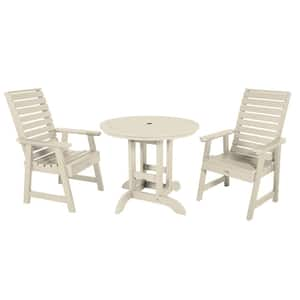 Weatherly Whitewash 3-Piece Recycled Plastic Round Outdoor Dining Set