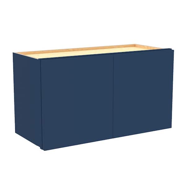 Home Decorators Collection Hargrove 24 in. W x 12 in. D x 15 in. H Assembled Plywood Wall Bridge Kitchen Cabinet in Vessel Blue with Soft Close