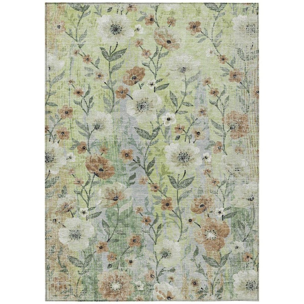 Chantille Machine Washable Indoor/Outdoor Abstract ACN2403 Aloe 3 ft. x 4 ft. Area Rug