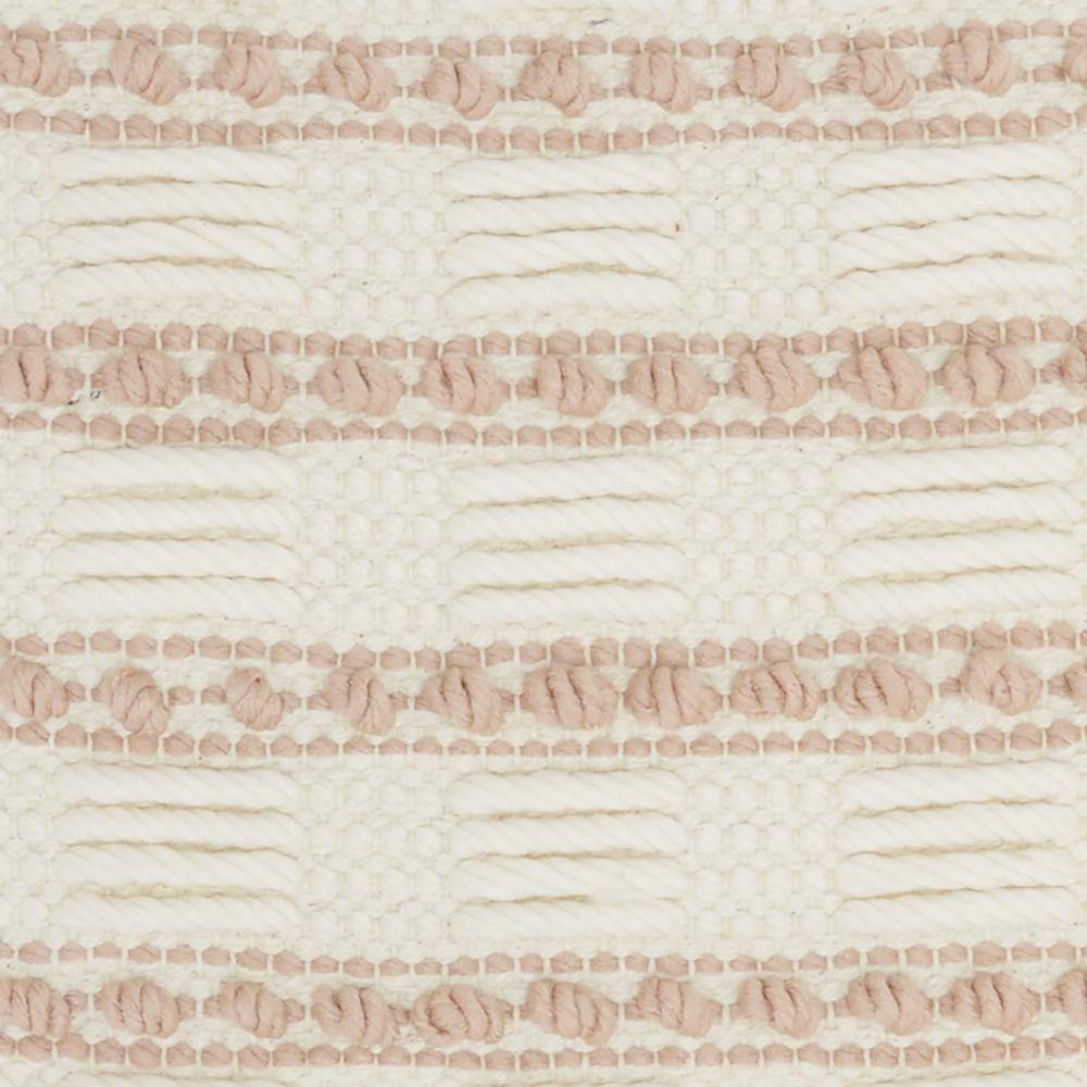 Blush Pink and Ivory Woven Lines Throw Pillow