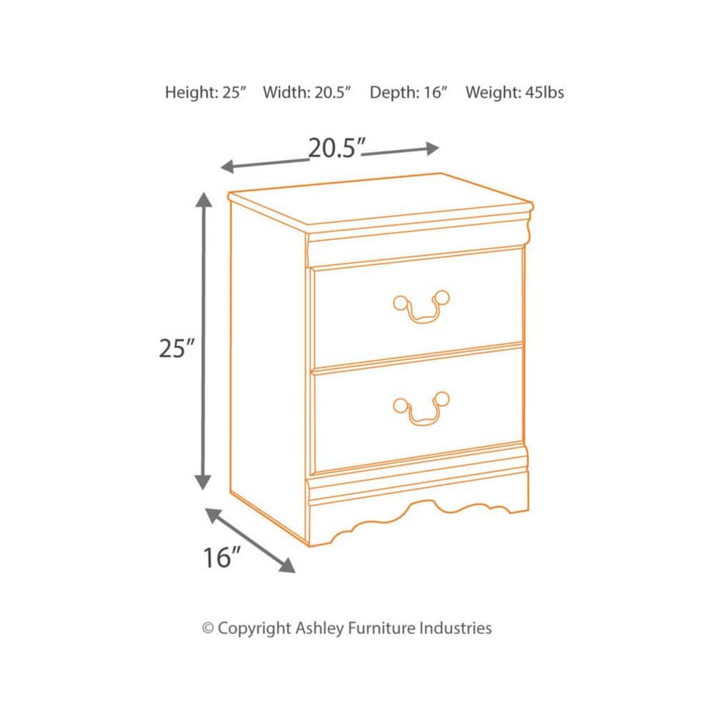 Black 2-Drawer Louis Philippe Nightstand