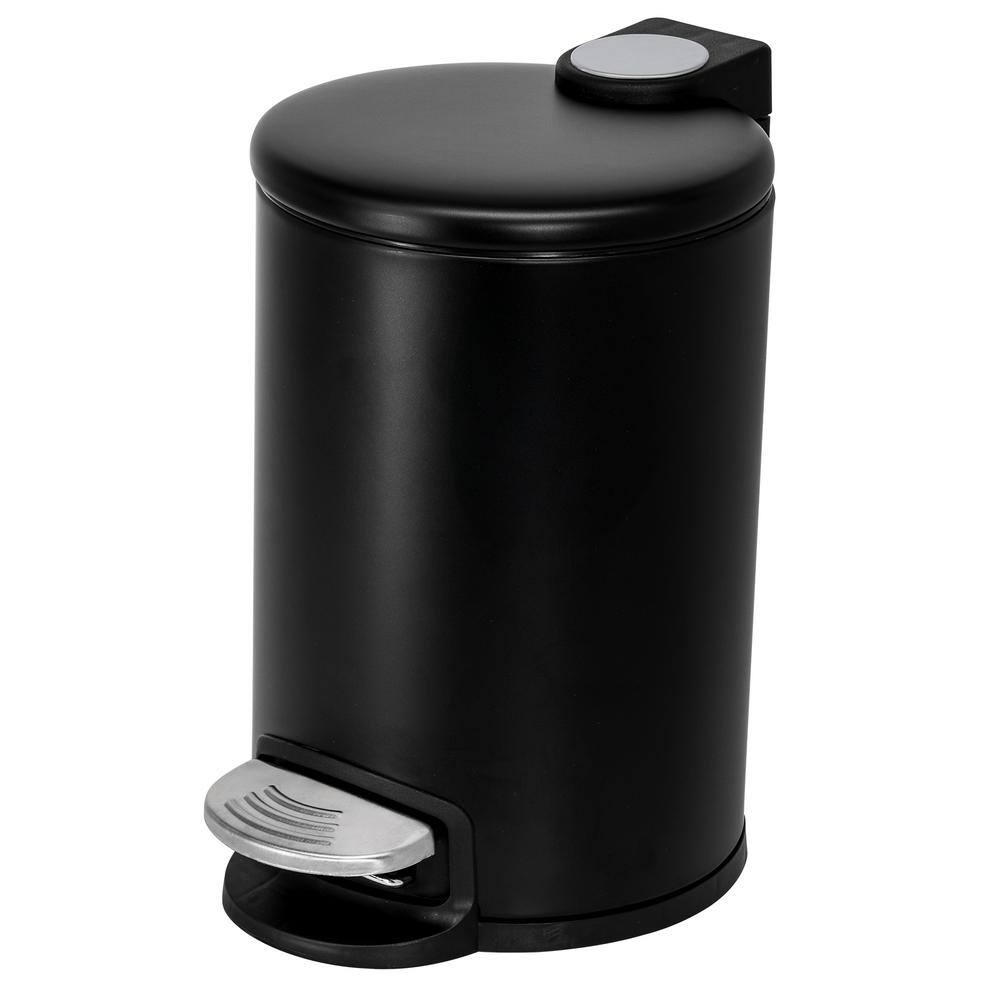 ACENTO Small Round 3L/0.65 gal. Pedal Trash Bin with Soft Close Lid in ...