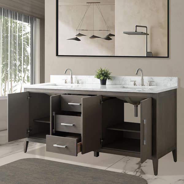 Vanity Art 72 in. W. x 22 in. D x 38 in. H Double Sink Bathroom