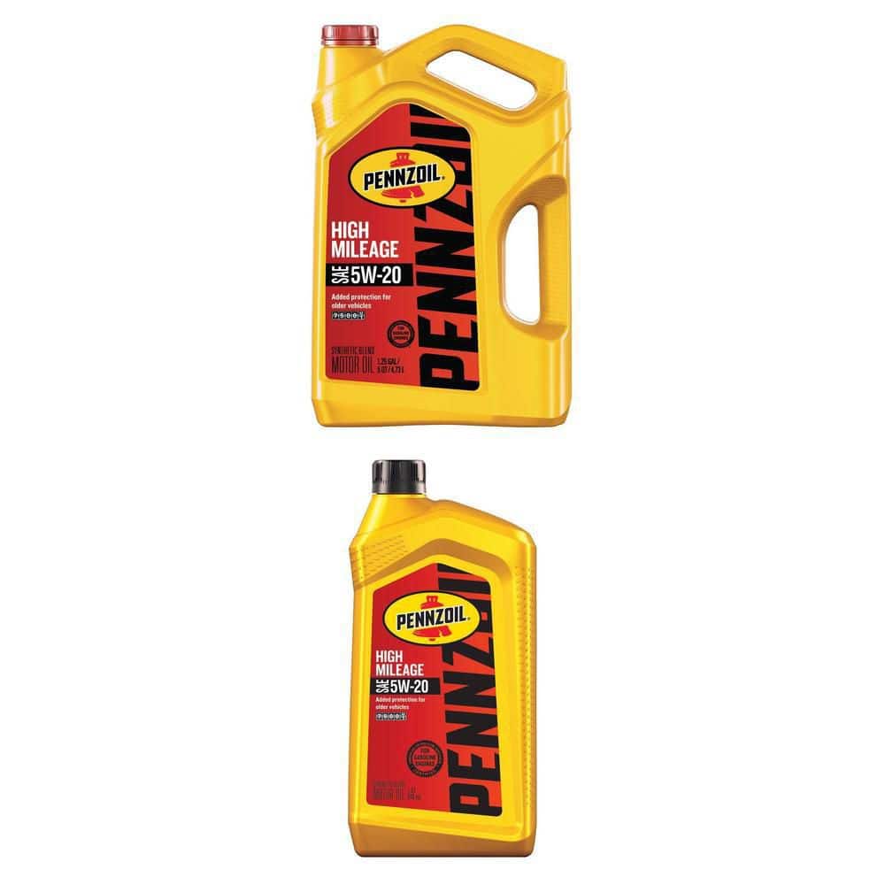 Pennzoil High Mileage SAE 5W-20 Synthetic Blend Motor Oil 1 qt